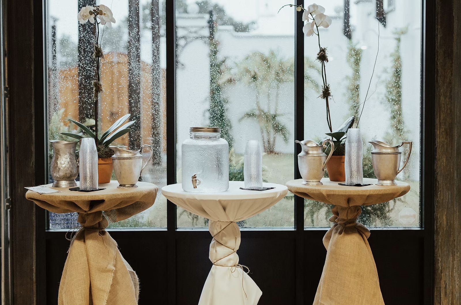 The lounge at Venue 650 with tall windows and doors opening onto the garden